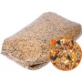 Dobar Winter-Streufutter 25 kg für Wildvögel in transparenter Tüte, Nahaufnahme der Getreide- & Saatenmischung.