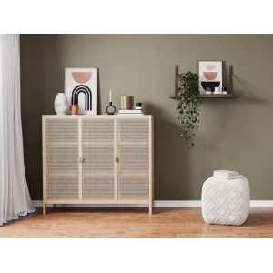 Brauner Regalwinkel aus Leder für Regalböden von 20-24 cm Tiefe.