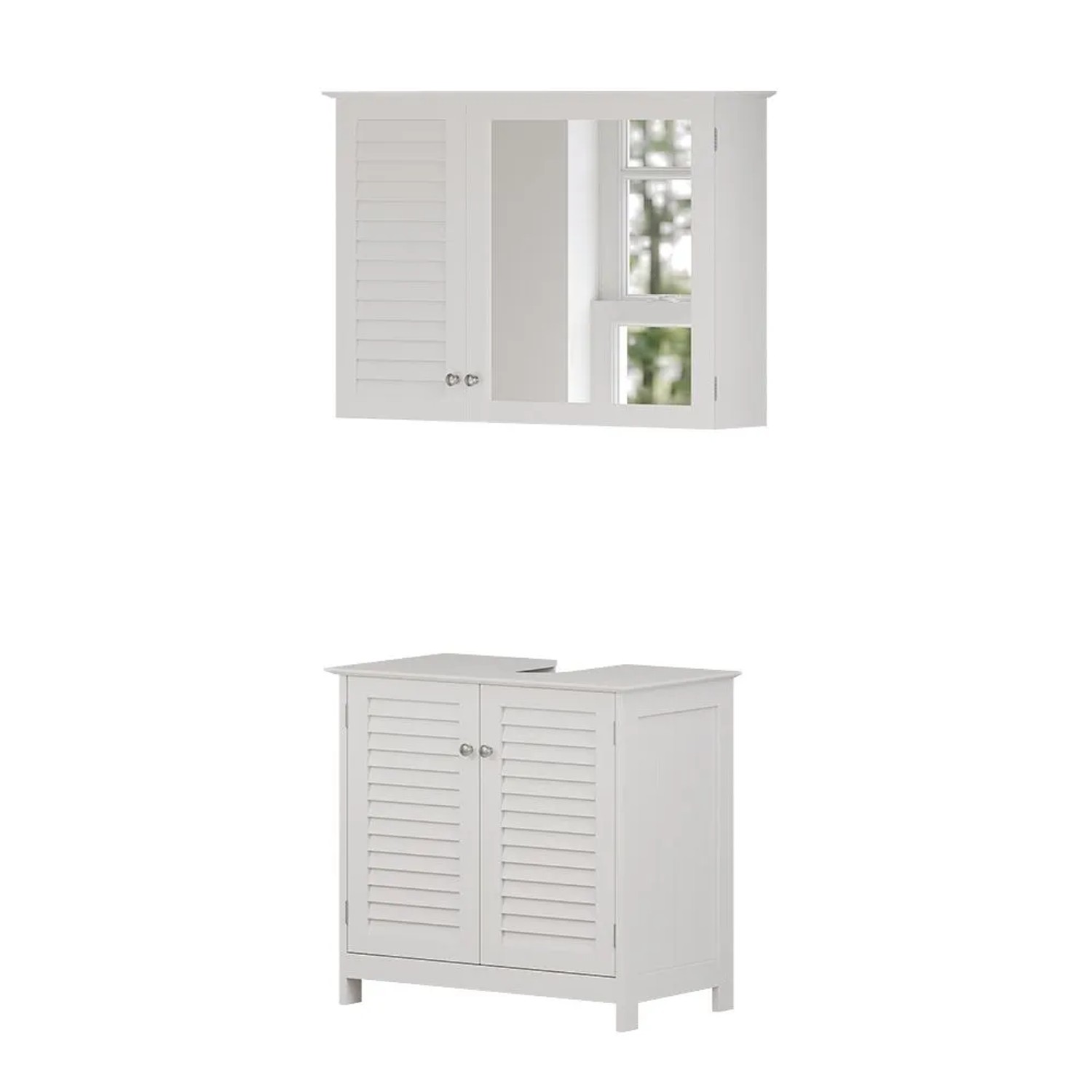 Vicco Badmöbel-Set Riad Weiß 60 x 58 2-teilig