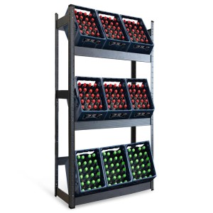 Schwarzes KARAT Getränkekistenregal Osaka für 9 Kästen im Regal-System.
