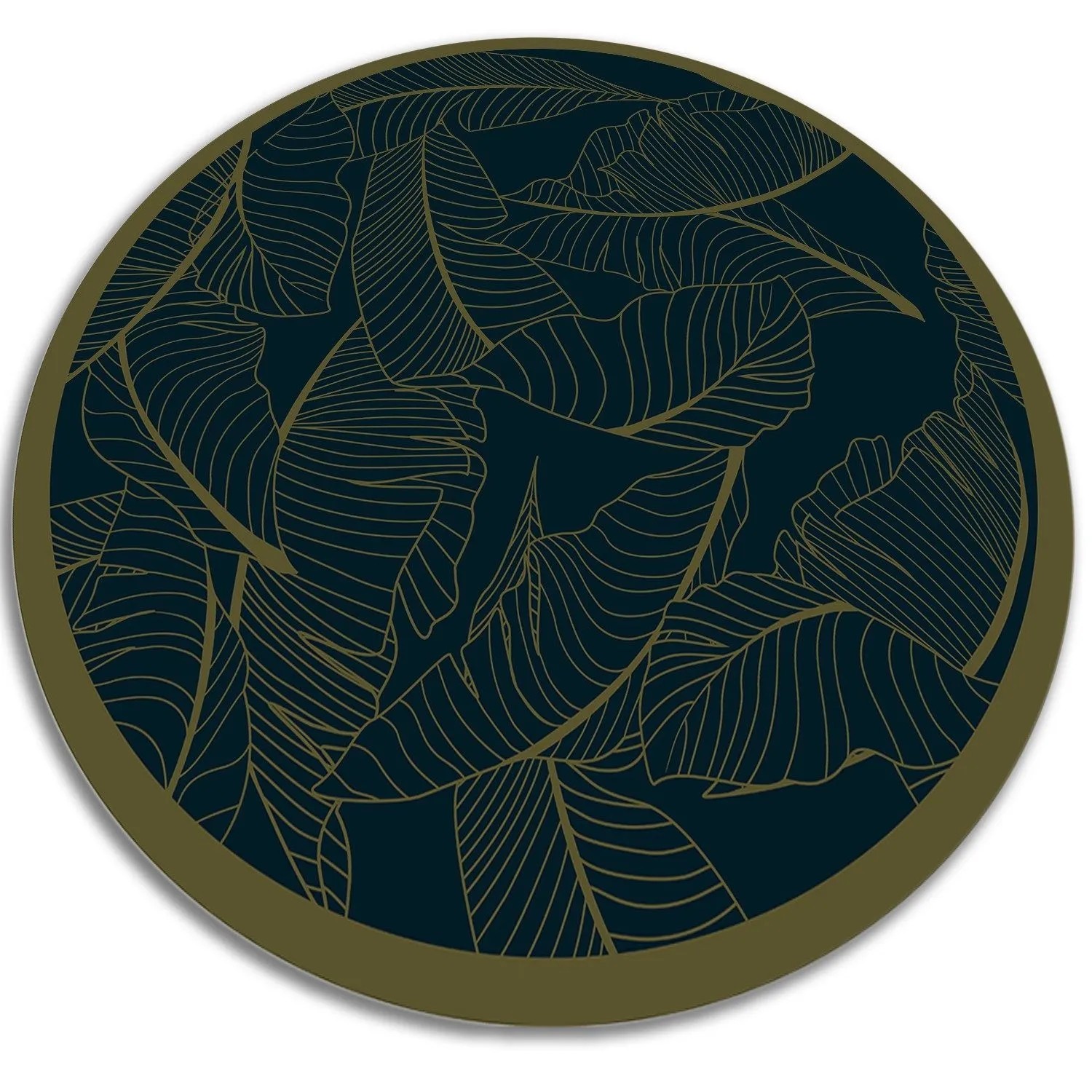 Tulup Teppich Blatt Vinyl Vloerkleed 130x130 cm Schwarz PVC Mat Tapijt Viny günstig online kaufen