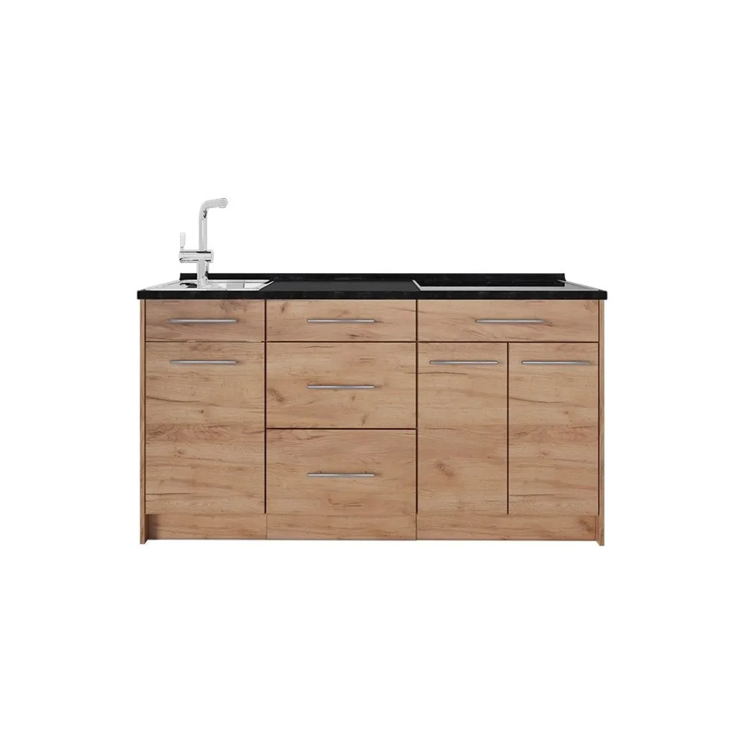 Vicco Küchenblock Fame-Line Goldkraft Eiche 150 x 82 AP Anthrazit Art Nr 65415