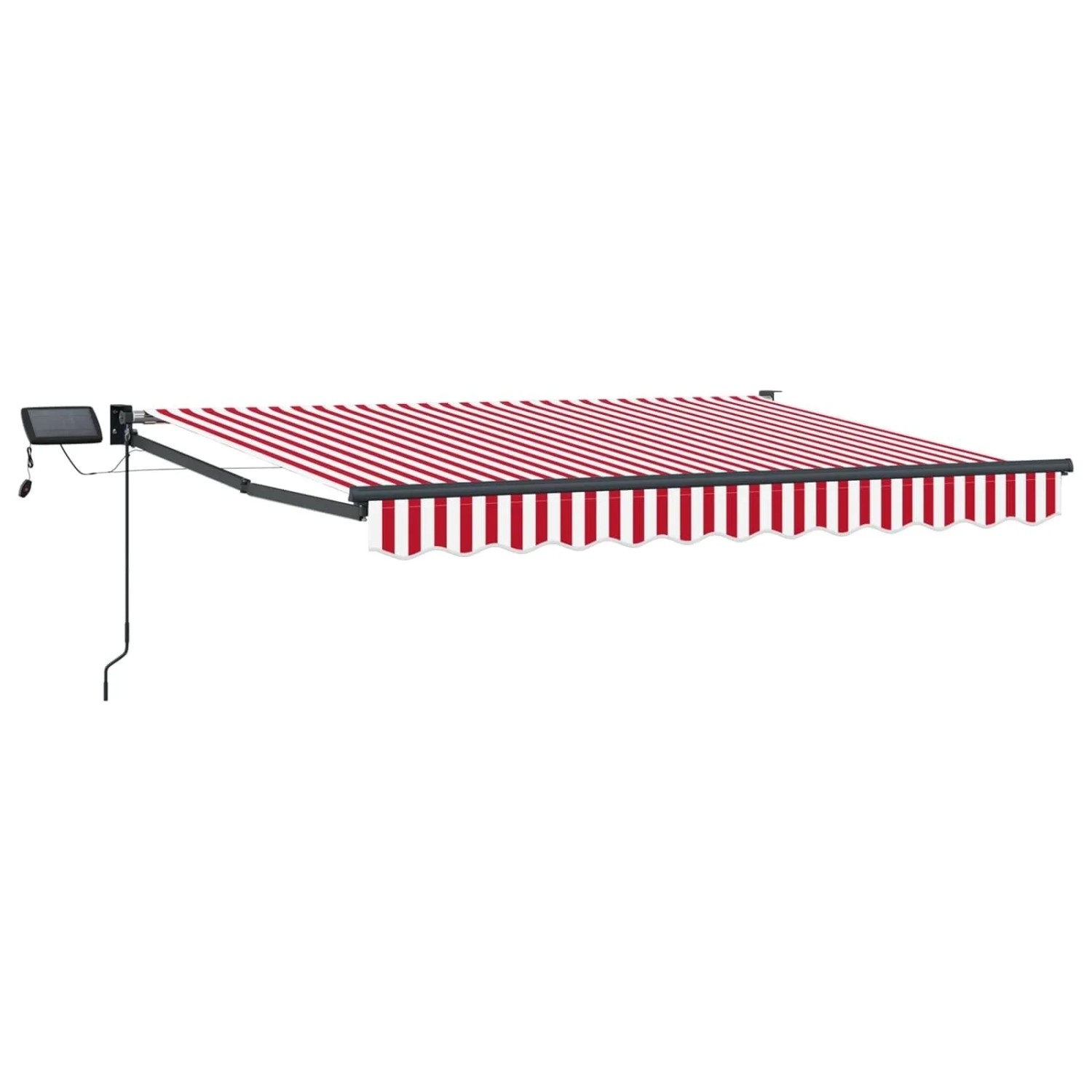 vidaXL Manuelle Gelenkarmmarkise mit LEDs Rot und Weiß 3 x 2,5 m 3419426