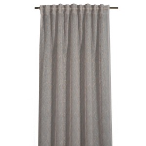 Sehlbach Fertigschal Dolly in Taupe, bestickte, transparente Scheibengardine mit Multiband.