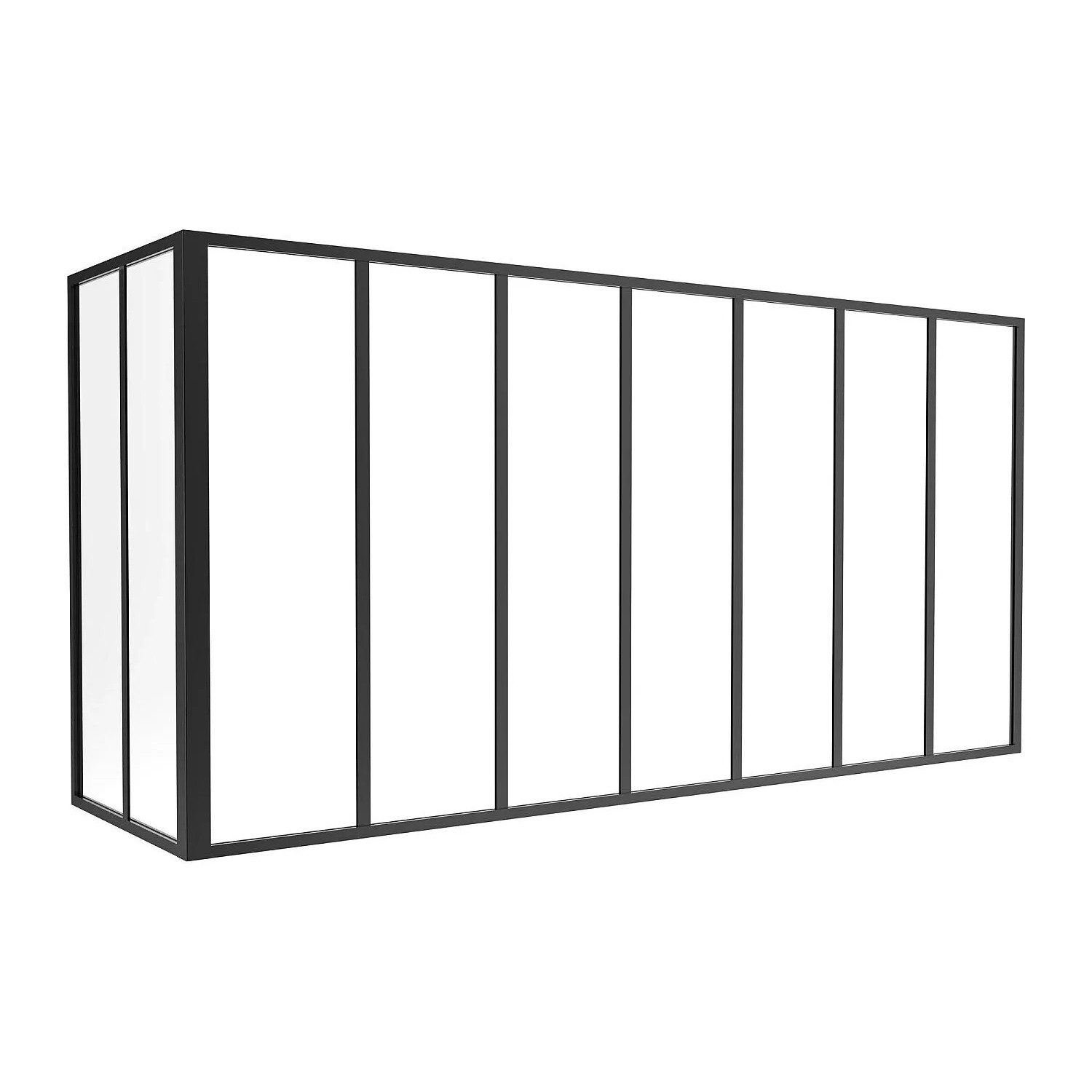 Vente-unique Glaswand Bayview Schwarz 210 cm