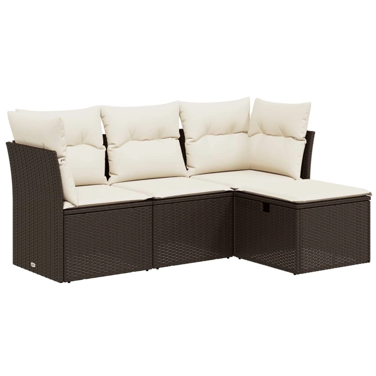 vidaXL 4-Tlg Garten-Sofagarnitur mit Kissen Braun Poly Rattan 3263119 günstig online kaufen