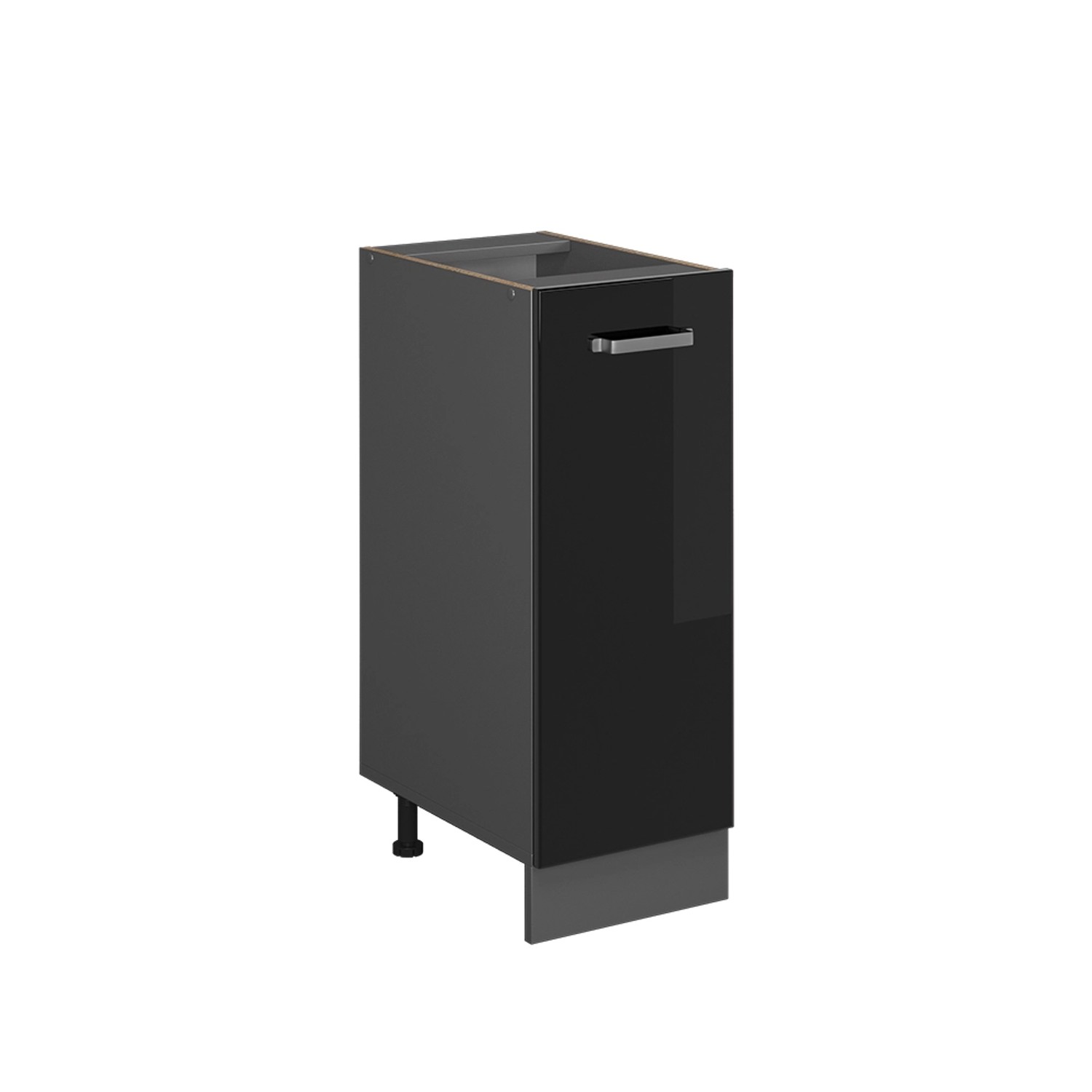 Vicco Apothekerschrank R-Line Schwarz Hochglanz/Anthrazit 30 cm ohne Arbeitsplatte