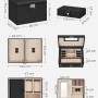 Songmics Schmuckkasten Bridie, schwarz-beige, mit Schubladen und Mini-Box, Abmessungen