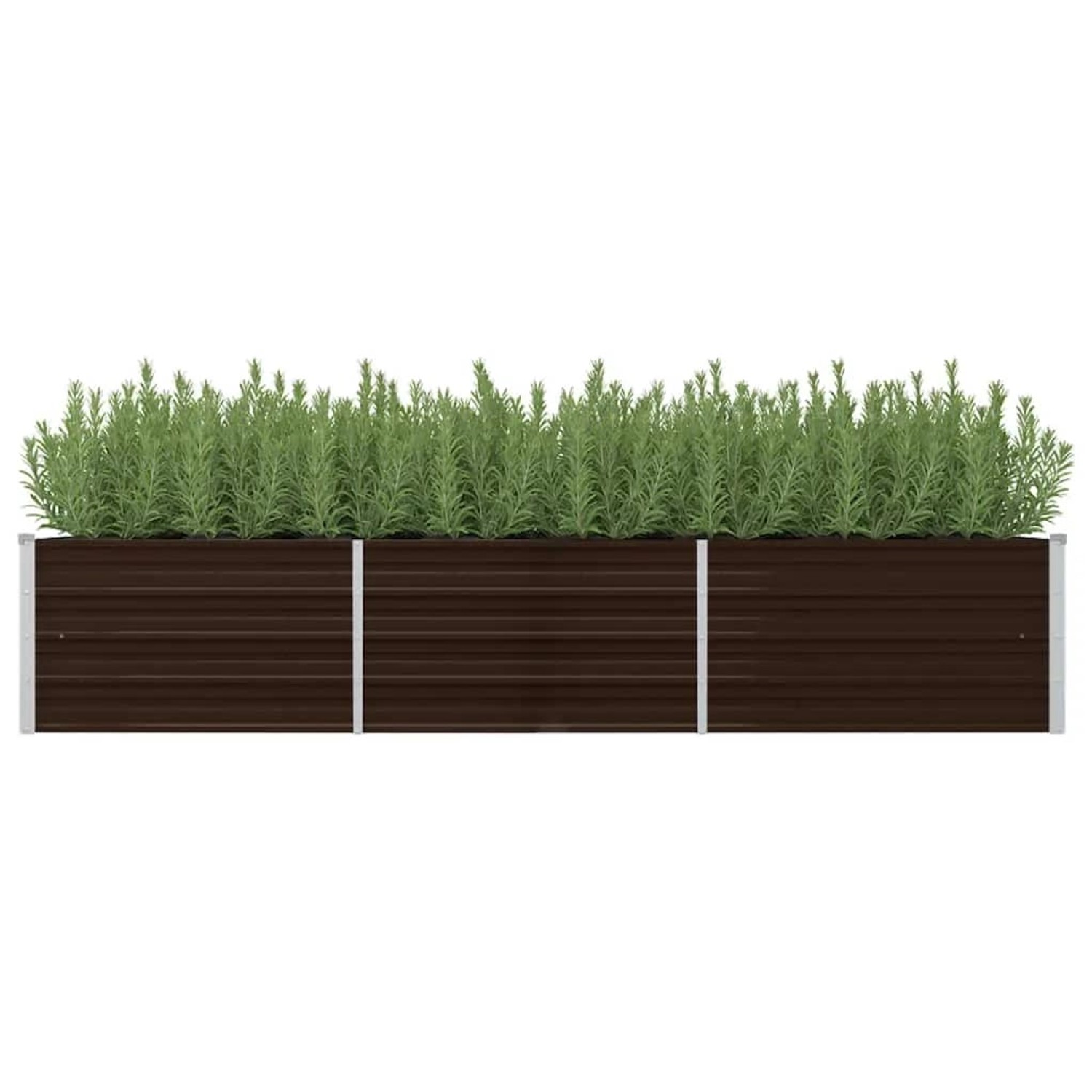 furnicato Garten-Hochbeet Braun 240 x 80 x 45 cm Verzinkter Stahl