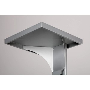 PROREGAL Kombiascher Mit Verstärktem Schutzdach 38 Liter HxBxT 91 x 39,5 x 39,5 cm Verzinkter Stahl Silber