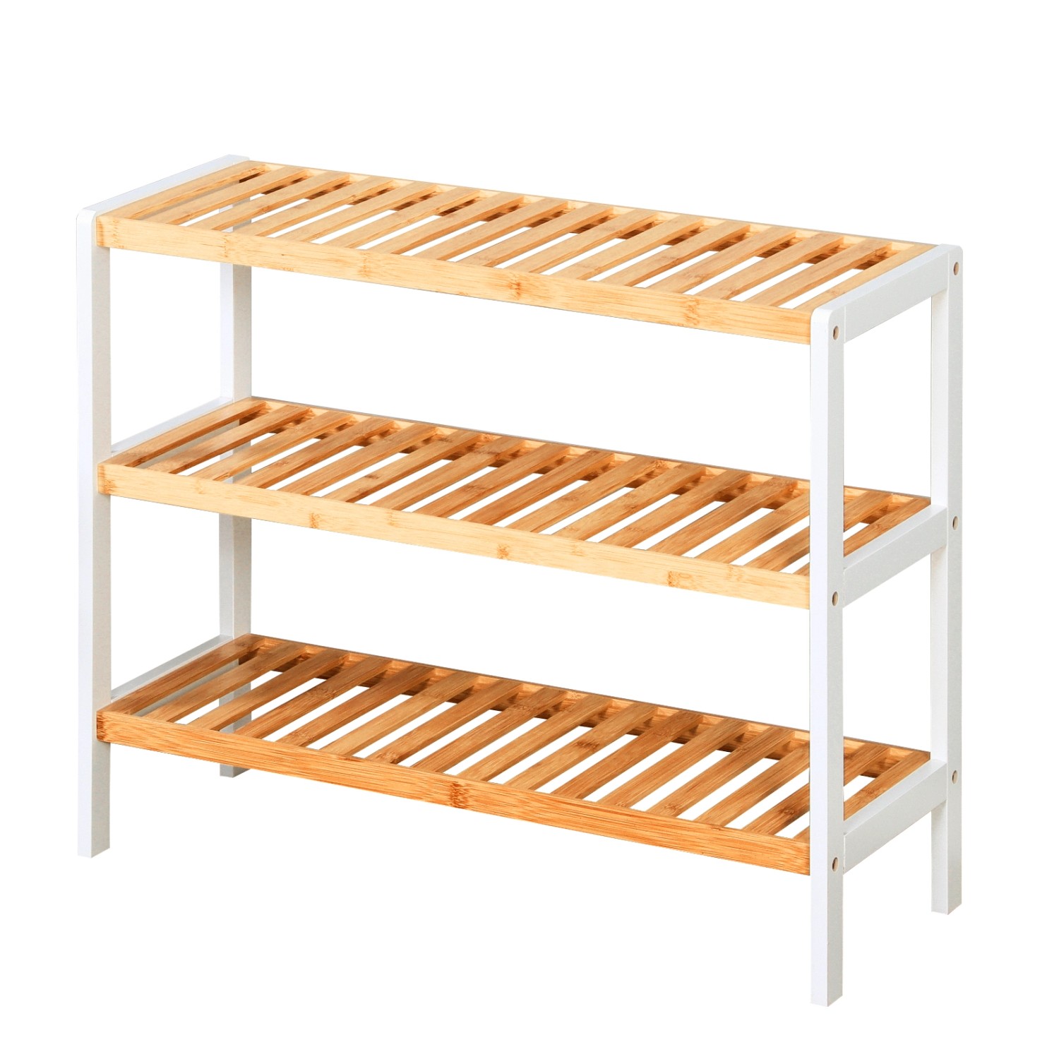 KARAT Bambus Schuhregal Michigan Stilvolles und Platzsparendes Regal mit 3 günstig online kaufen