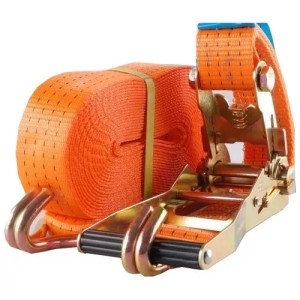 TRUTZHOLM Spanngurt 10m, 4000kg, orange, mit Ratsche, für Autoanhänger.