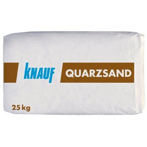 Sack Knauf Quarzsand, 25 kg, feuergetrocknet, für vielfältige Anwendungen.