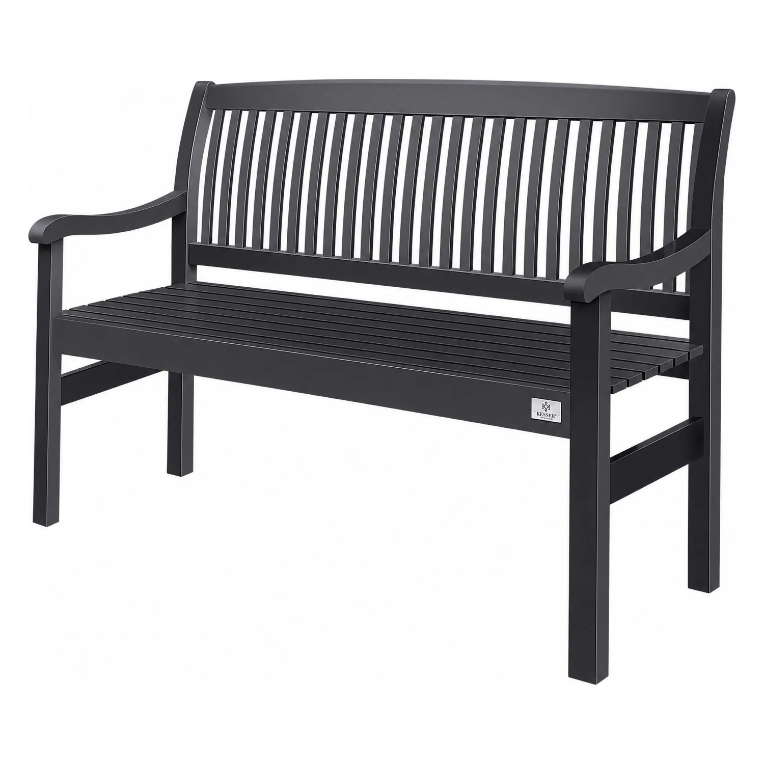 KESSER Massivholz Gartenbank Wetterfest für 3-4 Personen 125 cm Anthrazit