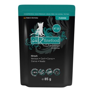 Catz Finefood Purrrr Hirsch, 85g Katzen-Nassfutter mit Monoprotein für sensible Katzen.