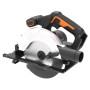 Worx Akku-Handkreissäge WX526.9 Solo, 165-mm-Sägeblatt, ideal für Holzbearbeitung.
