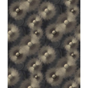 Erismann Vliestapete ELLE Decoration 2 AURORA Grafik in Schwarz mit floralem Muster.