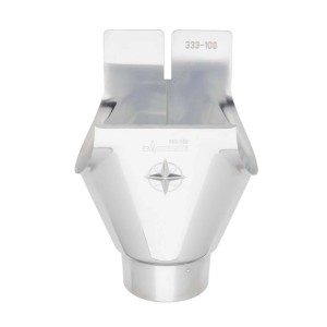 Zambelli Einhangstutzen DN100, verzinkt, silberfarben. Dachrinnenzubehör für zuverlässige Dachentwässerung.