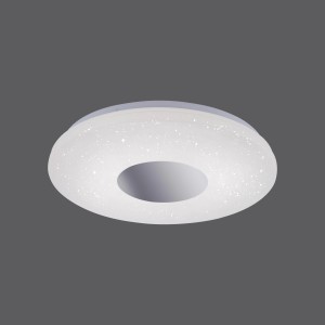 LED-Deckenleuchte Lavinia Chrom, Ø 38,5 cm, mit Sternenhimmel-Optik für stimmungsvolle Beleuchtung.