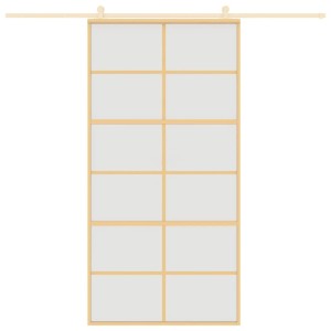 vidaXL Schiebetür Golden 102,5x205 cm Matt ESG-Glas und Aluminium 155171