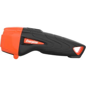 Energizer Impact Arbeitslampe mit 2 AA Batterien, robust und wetterbeständig.