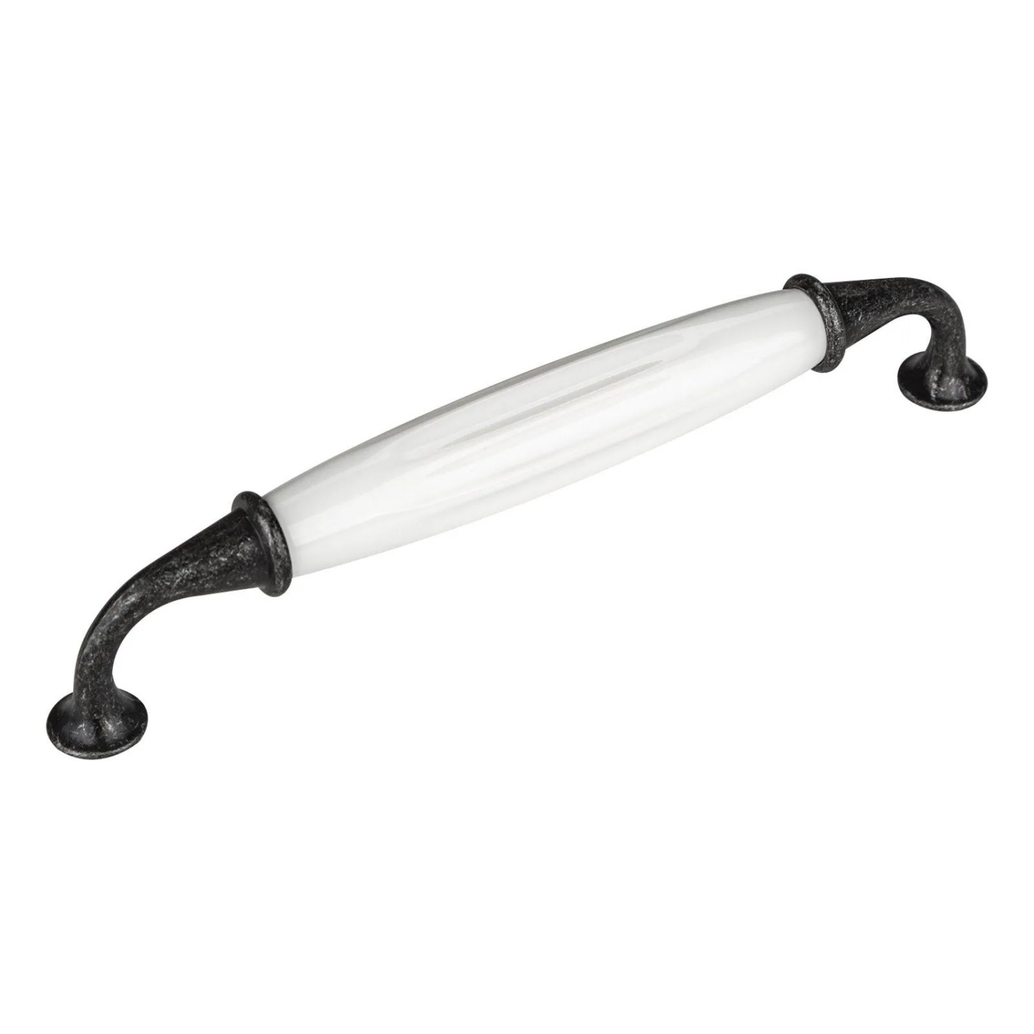 SOTECH Porzellangriff JOHANNA BA 160 mm Antik Silber Weiß