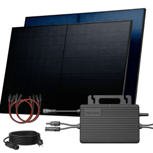 SUNNIVA Balkonkraftwerk 1000W mit Wechselrichter, Solarmodule, Kabel und Zubehör.