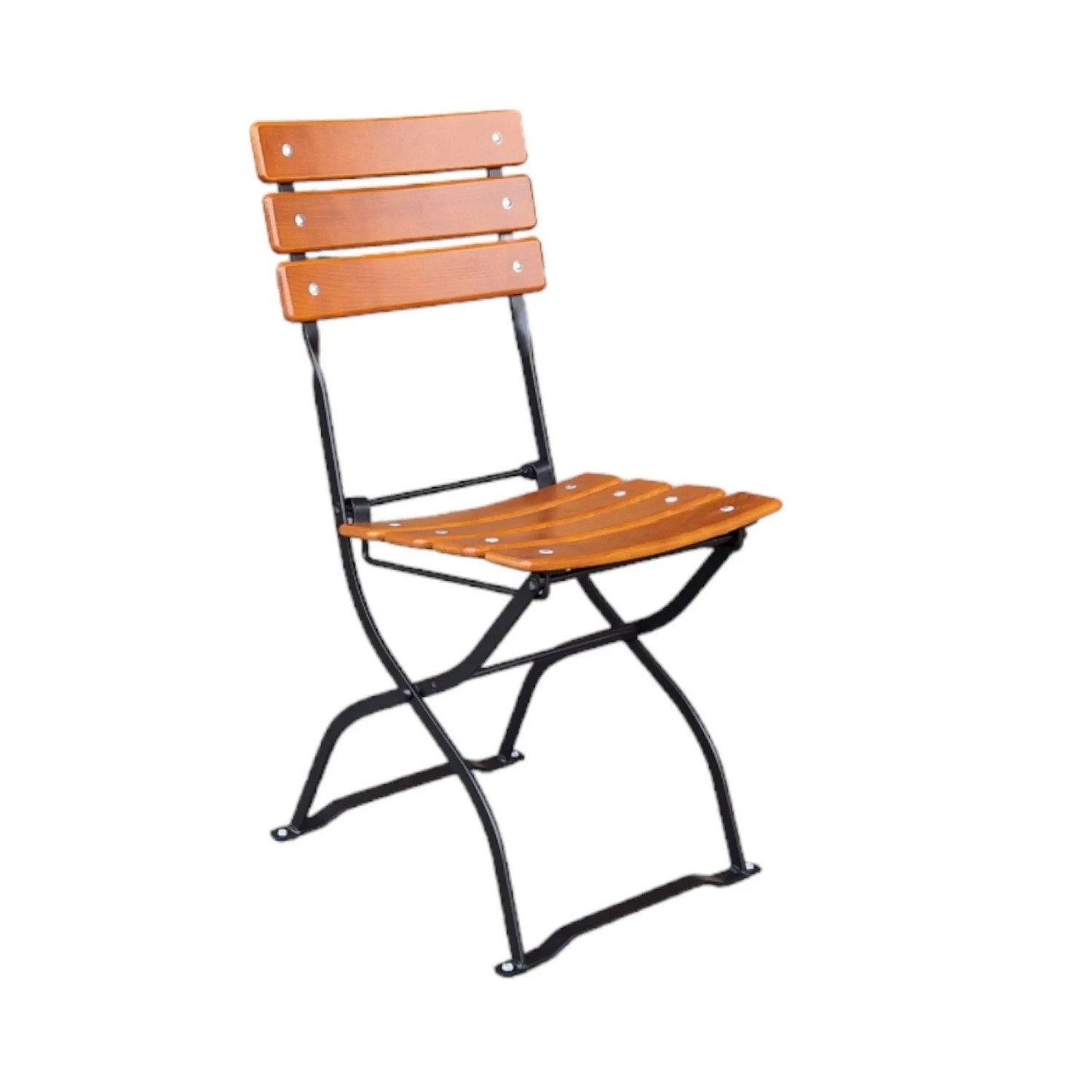 CHEFGASTRO Biergartenstuhl BERGWIESE Made In Germany 1-Sitzer HxBxT 89x40x35cm Wetterfest & UV-beständig Eschenholz Schwarz/Braun
