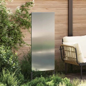 VidaXL Garten Sichtschutz-Leinwand, silberner Stahl, 50x140cm, dekorative Intarsien, für Zaunbau & Sichtschutz.