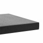 Detailaufnahme: Quadratischer, schwarzer Granit Sonnenschirmständer von vidaXL.