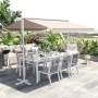 Freistehende, cremeweiße Outsunny Markise aus Metall & Polyester, 300x295x255 cm. Ideal für Garten & Terrasse.