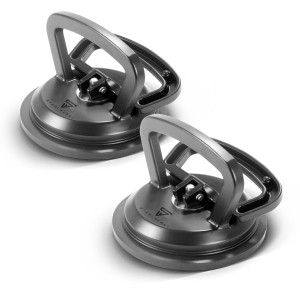 STAHLWERK Saugheber 2er Set, 50kg Tragkraft, 12,5cm Durchmesser, für Maurer- und Fliesenlegerarbeiten.