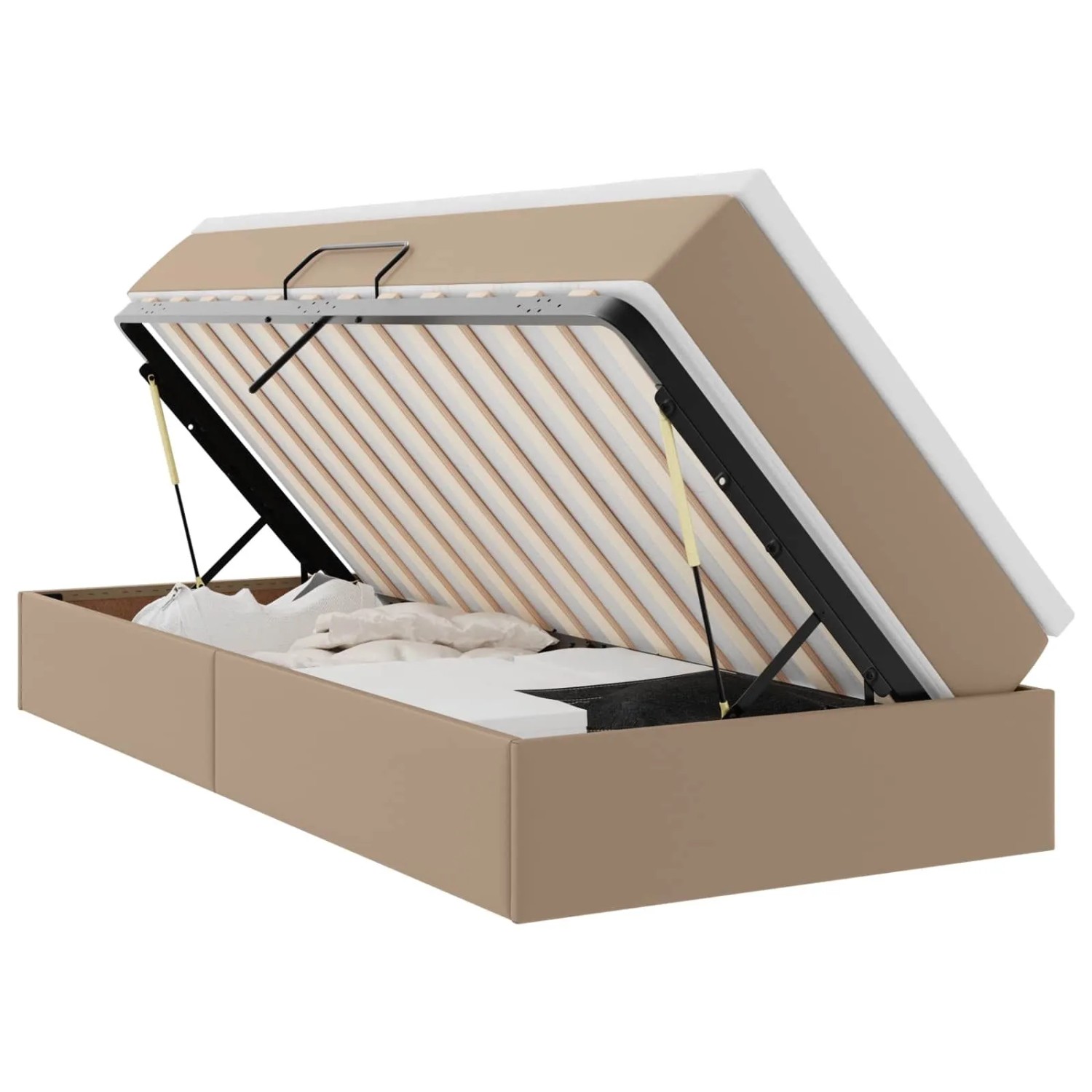 vidaXL Aufbewahrungsbett mit Matratze Cappuccino 90 x 200 cm 3370149