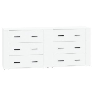 vidaXL Sideboards 2 Stk Weiß Holzwerkstoff 3185407