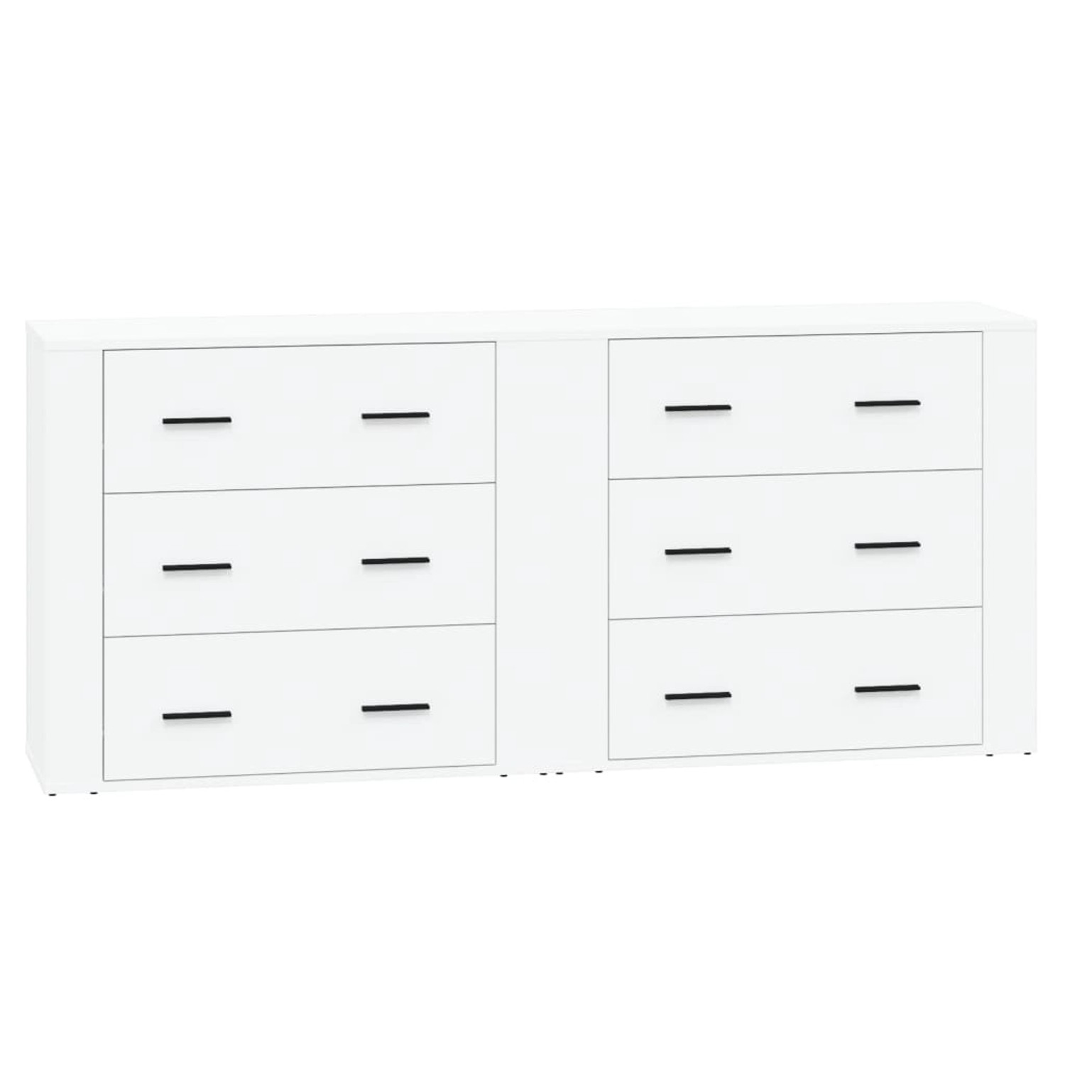 vidaXL Sideboards 2 Stk Weiß Holzwerkstoff 3185407