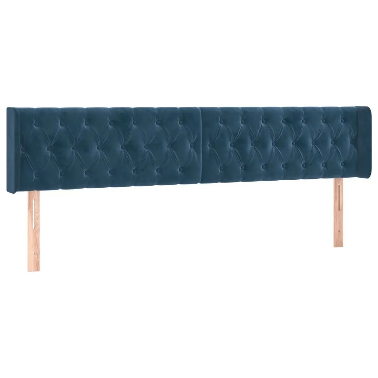 vidaXL Kopfteil mit Ohren Dunkelblau 183x16x78/88 cm Samt 3119168