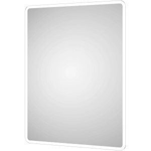 DSK Design LED-Lichtspiegel Silver Rio, 80x60 cm, mit umlaufender Beleuchtung.