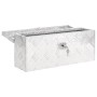 DELUKE Aluminiumbox Mit Deckel Abschließbar Alubox Deichselbox Alu Anhängerbox Werkzeugkiste Transportbox Metallkiste 50x15x20,5cm Silber_5
