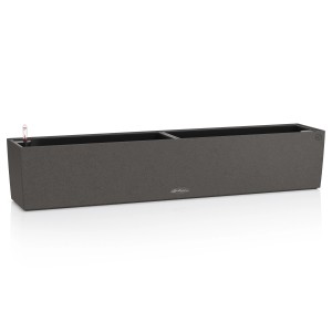 Lechuza Balconera Stone 40 Hängetopf in Graphit-Schwarz mit Bewässerungssystem.