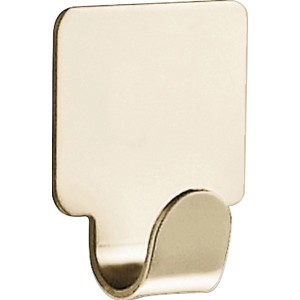 Vernickelter Wandhaken 2178 aus Metall, selbstklebend, altsilberfarbig.