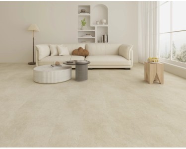 ARTENS PVC Bodenbelag SIBAI – Click-Vinylfliesen, Betonoptik Beige, 61x30,5 Cm, 5,5 Mm Stark, 8 Stück (1,49 M²)