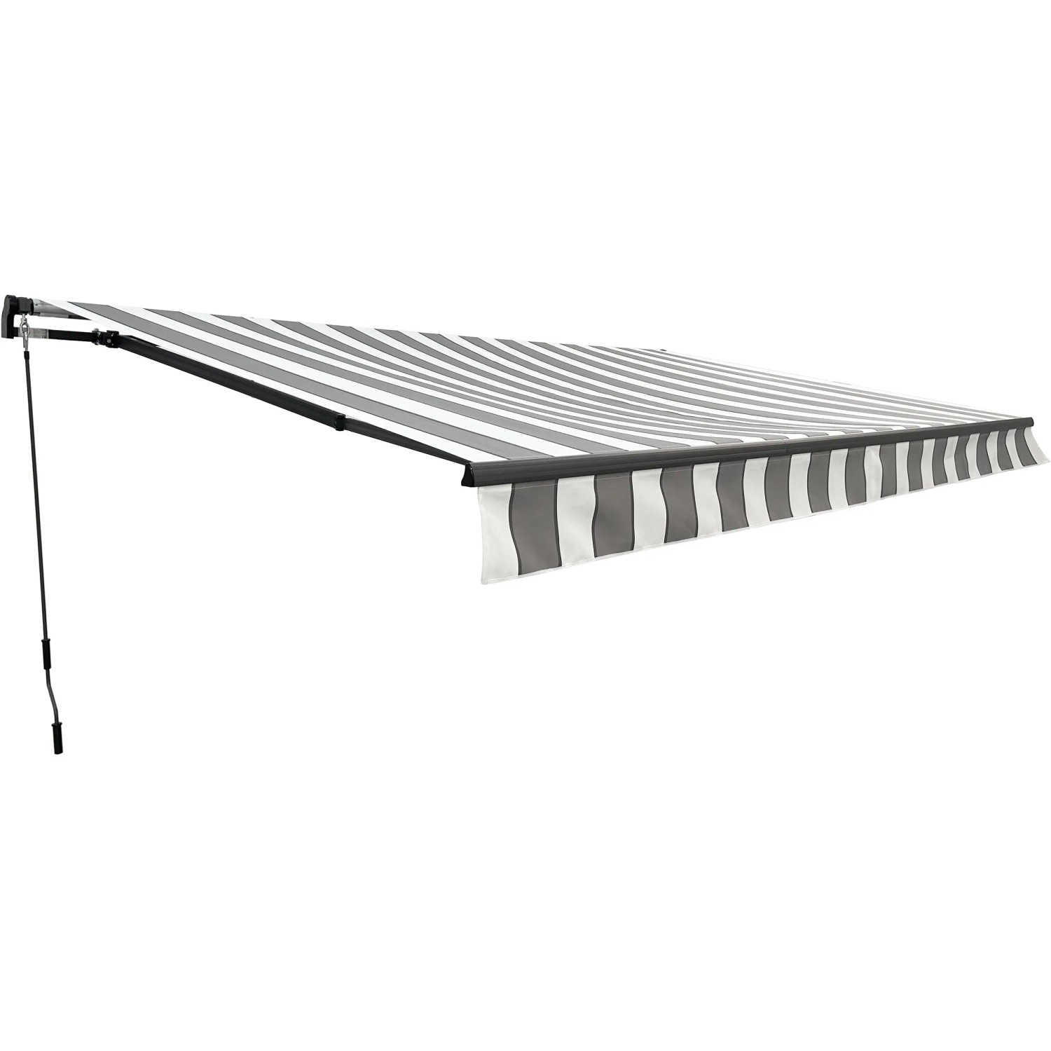 Garden Pleasure Gelenkarmmarkise 20 cm x 300 cm x 495 cm Grau-Weiß