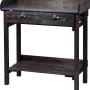 Schwarzer Dobar Pflanztisch mit 2 Schubladen und Ablage aus Fichtenholz, 90x79x39 cm.