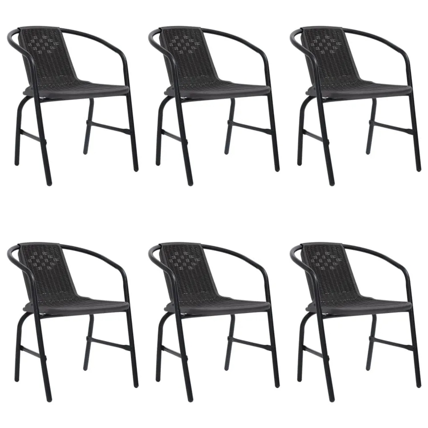 Furnicato Gartenstühle 6 Stk Rattan-optik Kunststoff Und Stahl 110 Kg