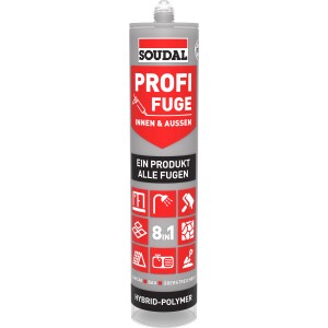 Soudal Profi-Fuge 8-in-1, dunkelgrauer Dichtstoff für Sanitär, Küche, Fenster und mehr. 280 ml Kartusche.