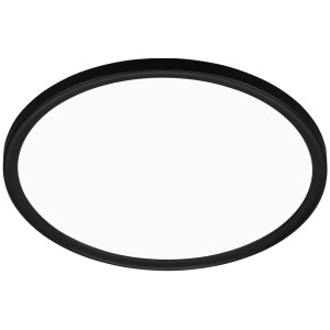 Schwarze, runde Telefunken LED-Deckenleuchte Slim Drip, 18W. Moderne Deckenlampe für Innenräume.