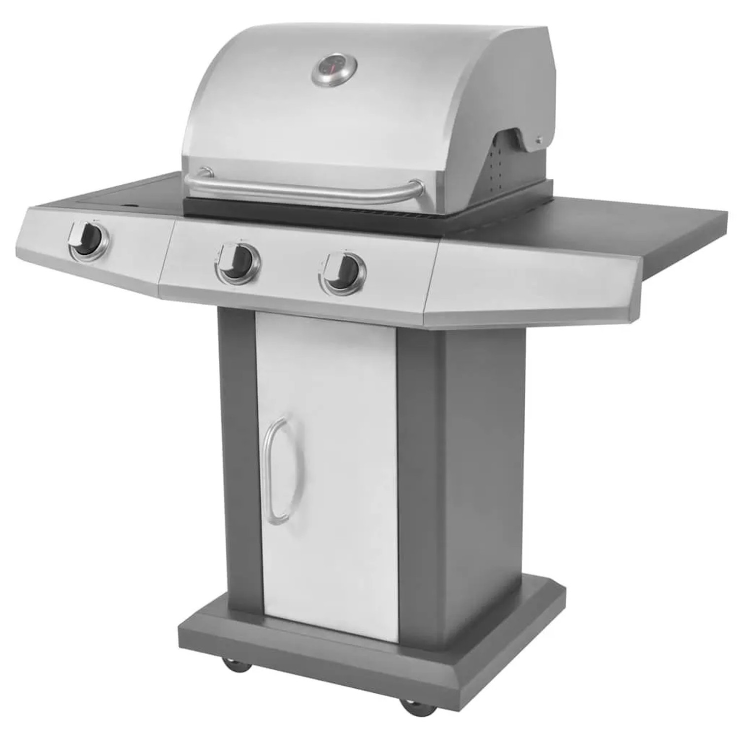 vidaXL Gasgrill 2+1 Flammen Schwarz und Silbern 43044