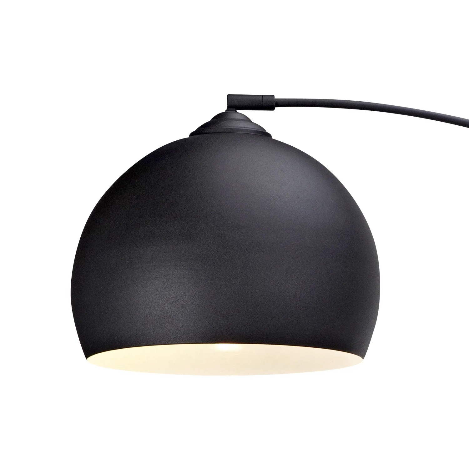 Detailaufnahme: Schwarze Teamson Home Bogenlampe mit Marmorsockel, Deckenfluter.