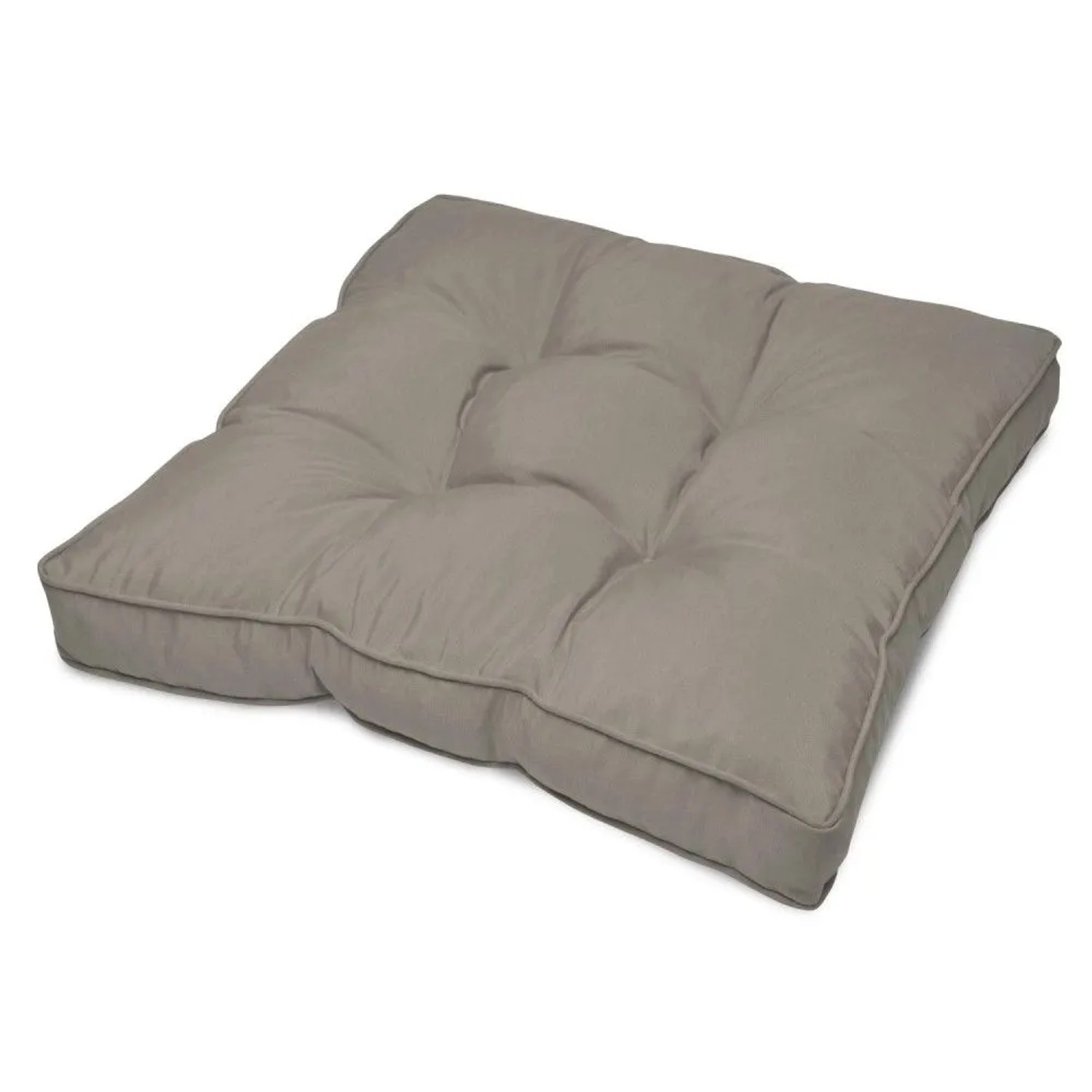 Beautissu Flair Loungekissen Outdoor Sitz 70x70x10cm Hellgrau