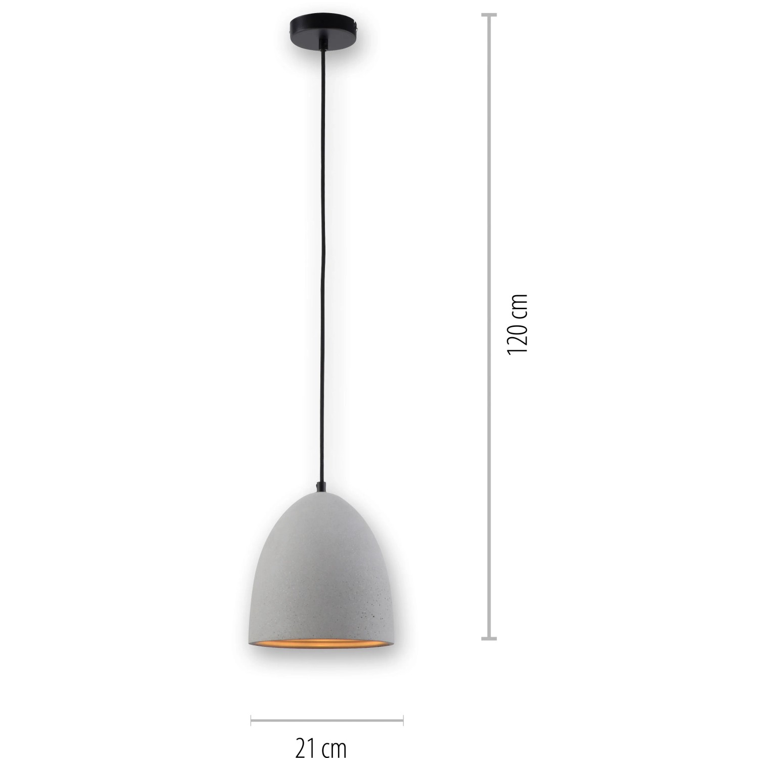 Paul Neuhaus Pendelleuchte Eton, Betonoptik, Ø 21cm, Hängelampe für Essbereich.